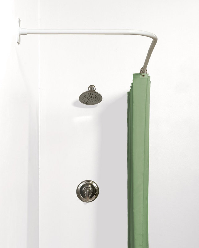 Versalot Never Rust 66" LShaped Fixed Shower Curtain Rod & Reviews Wayfair